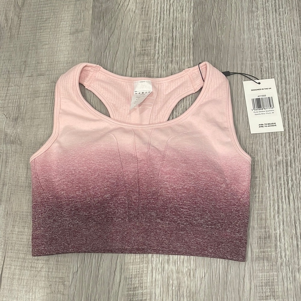 AYBL Pulse Ombré Seamless Plum Sports Bra Size Medium